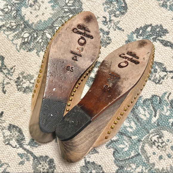 Callers Cordero Tan Suede Leather Mule Studded Wedge - Picture 7 of 10